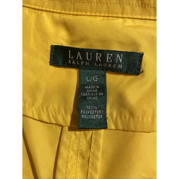 Lauren Ralph Lauren Women's Yellow Utility Jacket ๐ Snap Front - Large *Flaw* - Picture 6 of 16